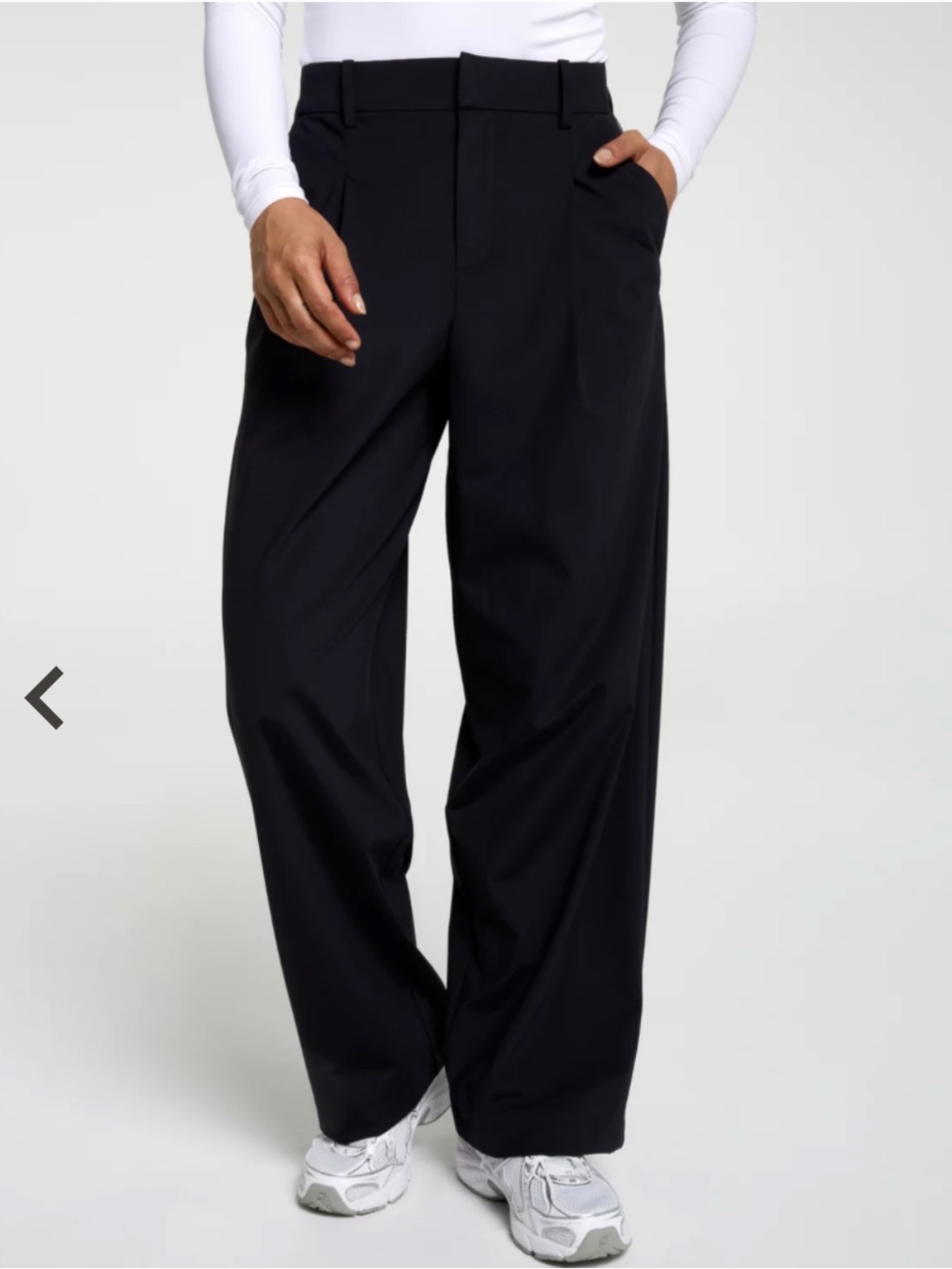 CALIA Women's Effortless TrueFlex Pleat Front Wide Leg Pant black large